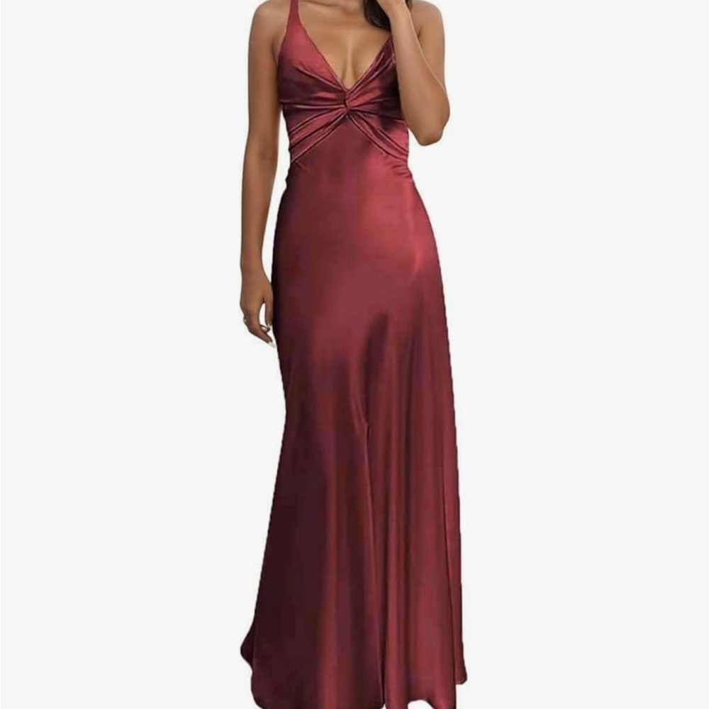 Elegant Burgundy Evening Gown